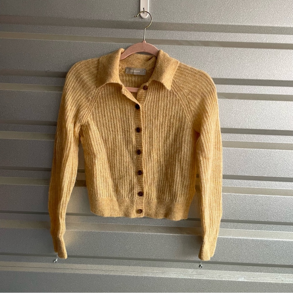 everlane The Alpaca Collared Cardigan